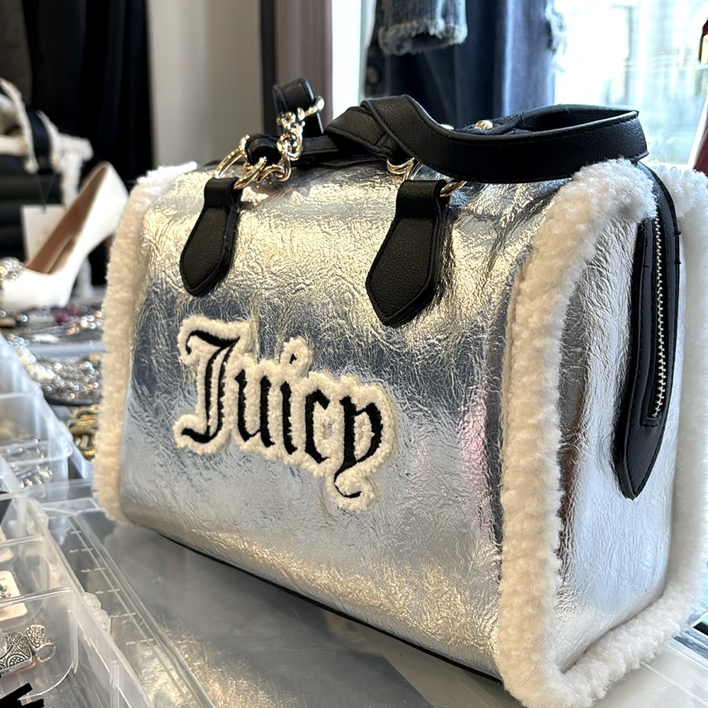 Juice couture silver satchel new